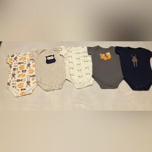 Assorted Woodland Animal (Fox & Moose) Print Onesies